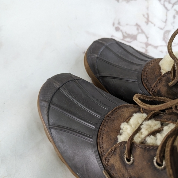 Sperry Boot Women 9M Saltwater Wedge Tide Weather Winter Waterproof Duck Fur - Picture 7 of 10